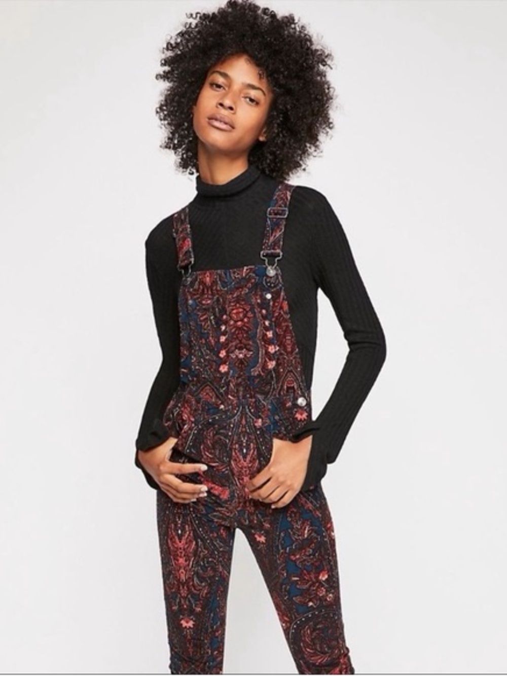 Free People We The Free Marci Coverall Black & Red Medium